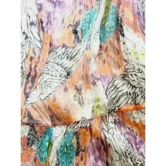 New Garella Elisa Floral Silk Dress Cochella Whimsy Fairy Woman's Size 4 - Picture 5 of 14